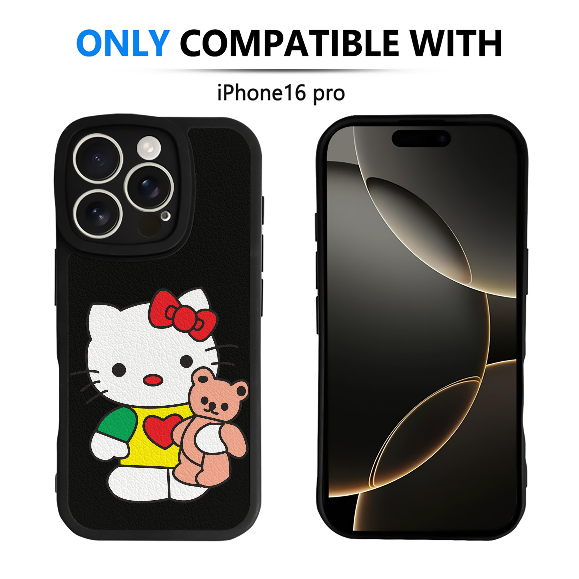 （画像用） Hello Kitty ハローキティ 【iPhone 16シリーズ対応】シリコンスマホケース（レザー調） 材質：シリコン
